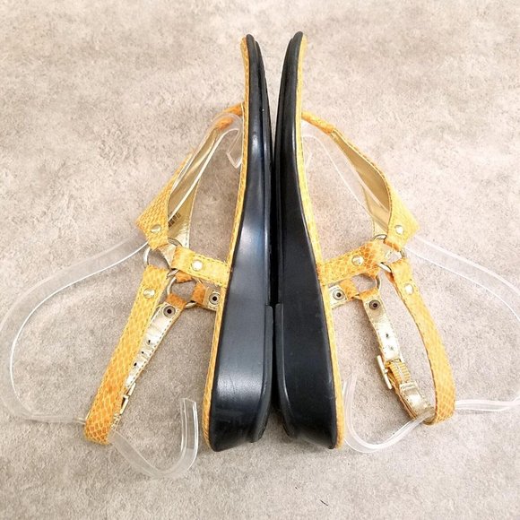 Kate Ann Womens  024-6039 Size 6.5 Yellow  Thong Slingback Sandals - Picture 8 of 10